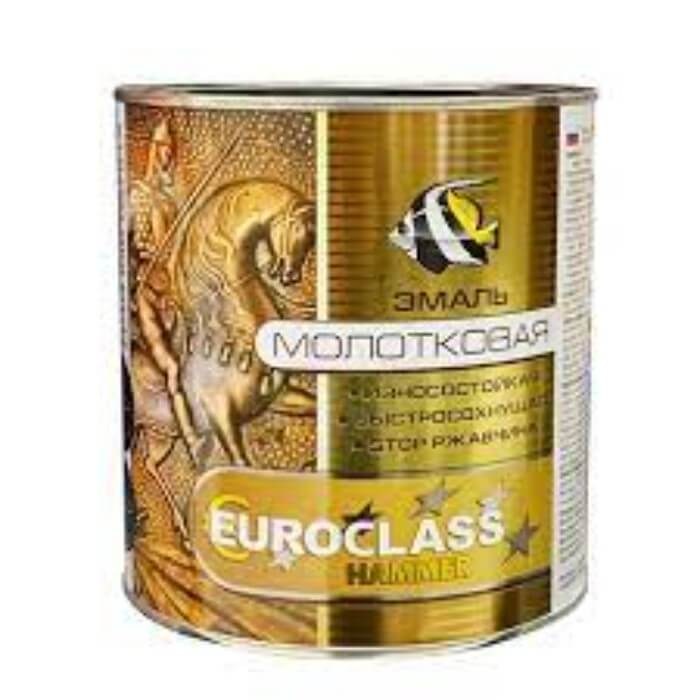 Эмаль декоративная EUROCLASS с молотковым эффектом шоколадная 0,8кг58